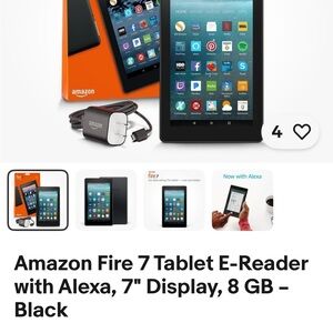 Amazon Fire 7 E-Reader with Alexa - Black